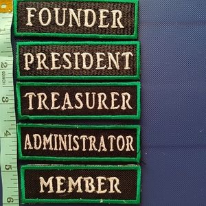 Officer/Title Iron-On Patches  5 Total - 1"x3.5"